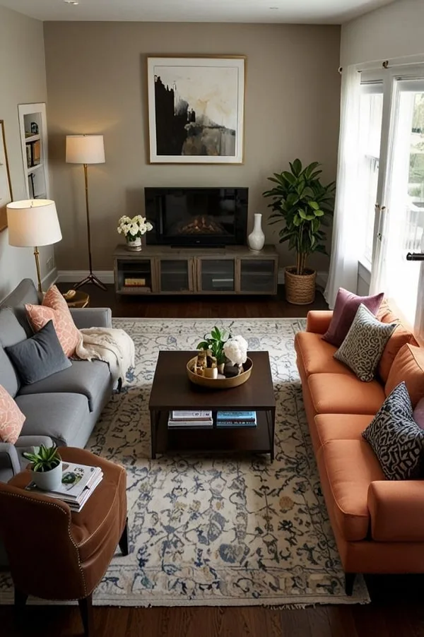 لاکچری مبل جلوی تلویزیون