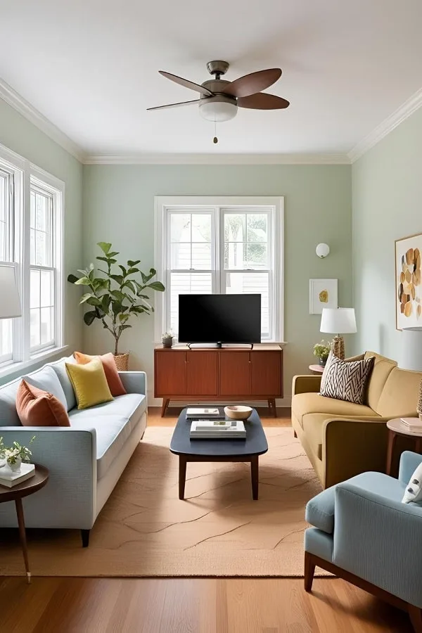 دكوراسيون منزل چیدمان مبل راحتی جلوی تلویزیون