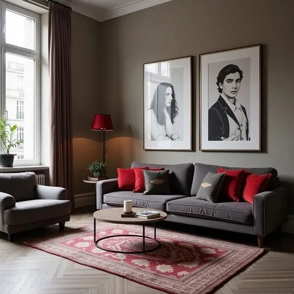 مبل کرم طوسی با چه فرشی ست میشه